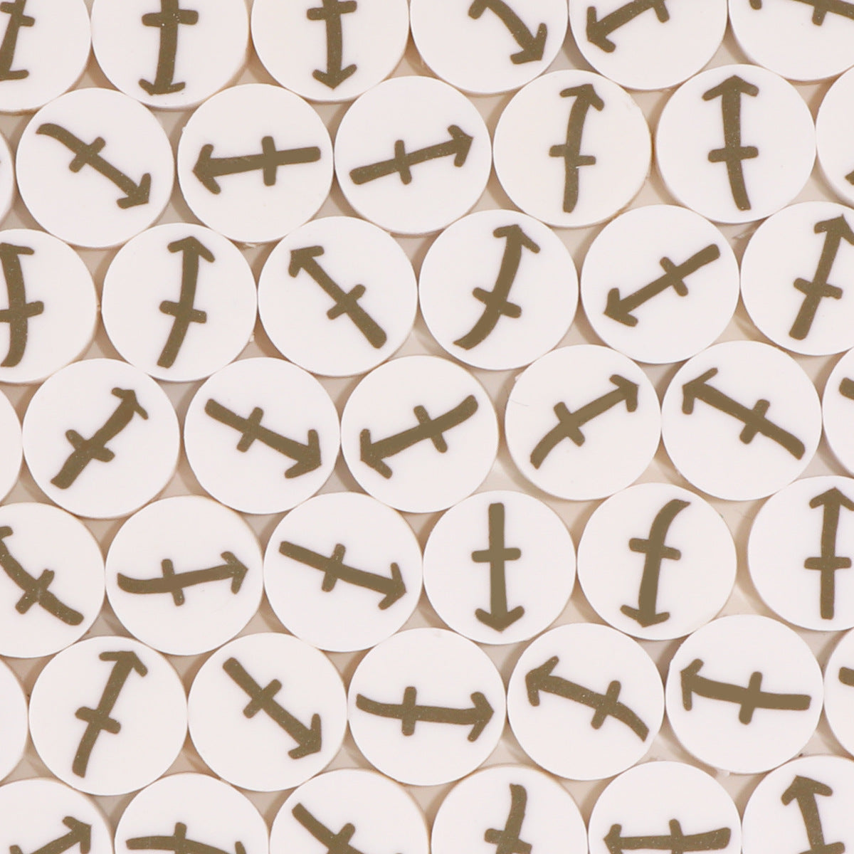 Flat Clay Beads 9mm Multicolor Twelve Constellation Zodiac 100pcs 6