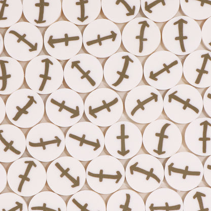 Flat Clay Beads 9mm Multicolor Twelve Constellation Zodiac 100pcs 6