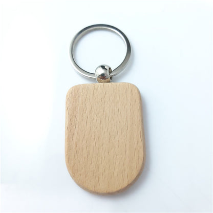 Wooden Blank Keychain Minimalist Natural Wood Shapes 12