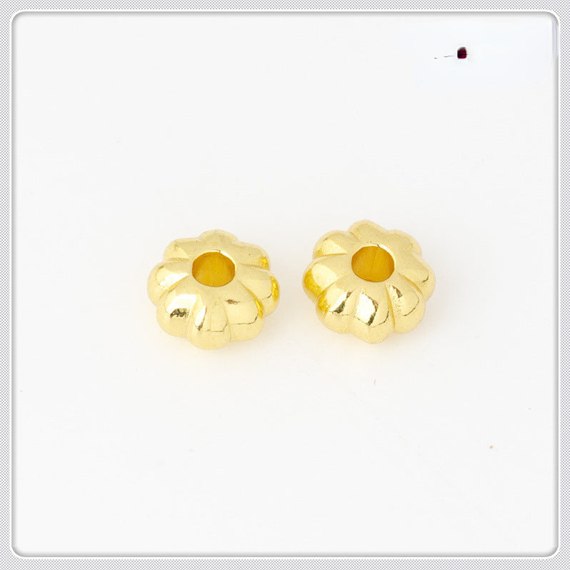 Alloy Flat Pumpkin Spacer Beads 5-7mm Striped Tibetan Style 100pcs 8