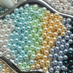 Pearl Glass Beads 8mm Glossy Pastel Smooth Finish 30pcs