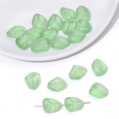Frosted Irregular Cut Flat Stone Glass Beads 12x15mm Multicolor 10pcs 7