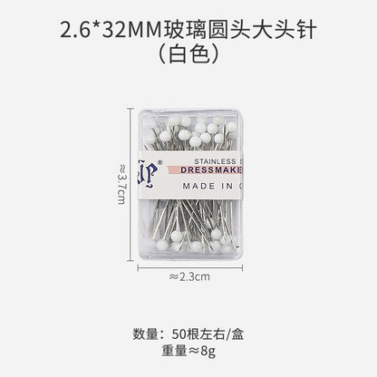 Positioning Sewing Needles Stainless Steel Colorful Glass Heads 6 Boxes 6