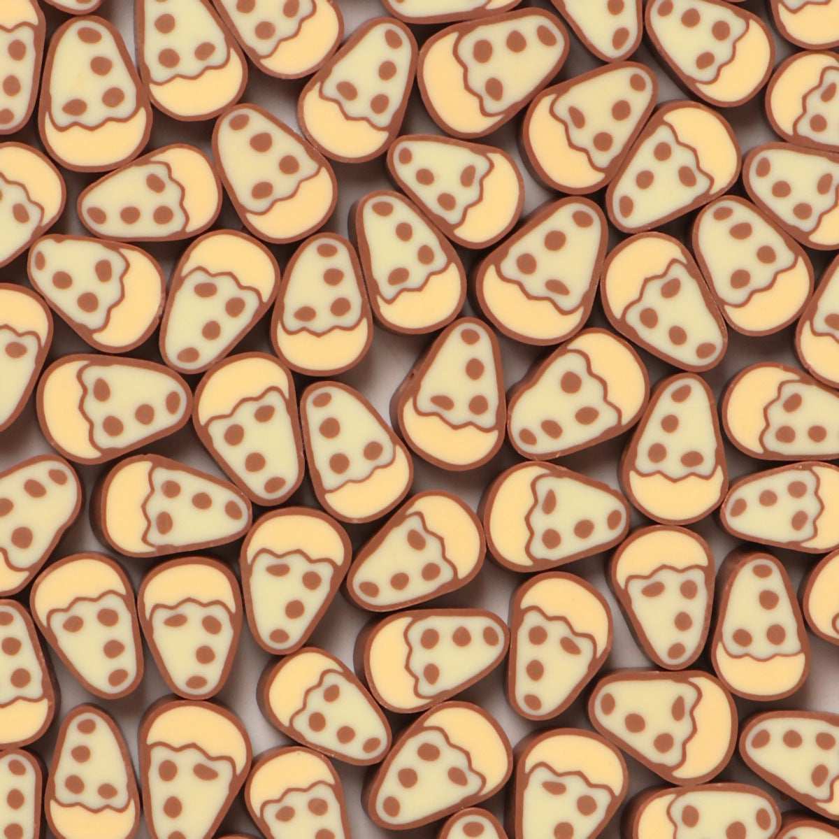 Cake Slice Clay Beads 11mm Light Brown Polymer 100pcs