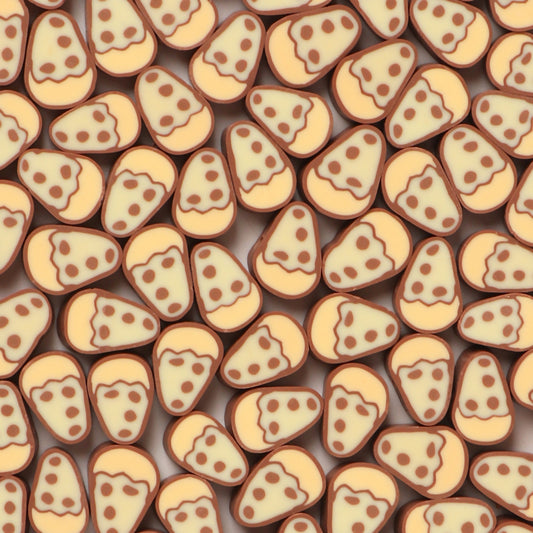 Cake Slice Clay Beads 11mm Light Brown Polymer 100pcs