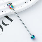 Beadable Keychain Pole Metal Electroplated Vibrant Colors 4