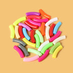 Colored Curved Tube Acrylic Beads 32x8mm Vibrant Glossy 40pcs 4
