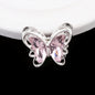 Butterfly Metal Beads 26mm Double-Sided Crystal Glass Embedded 3pcs 14