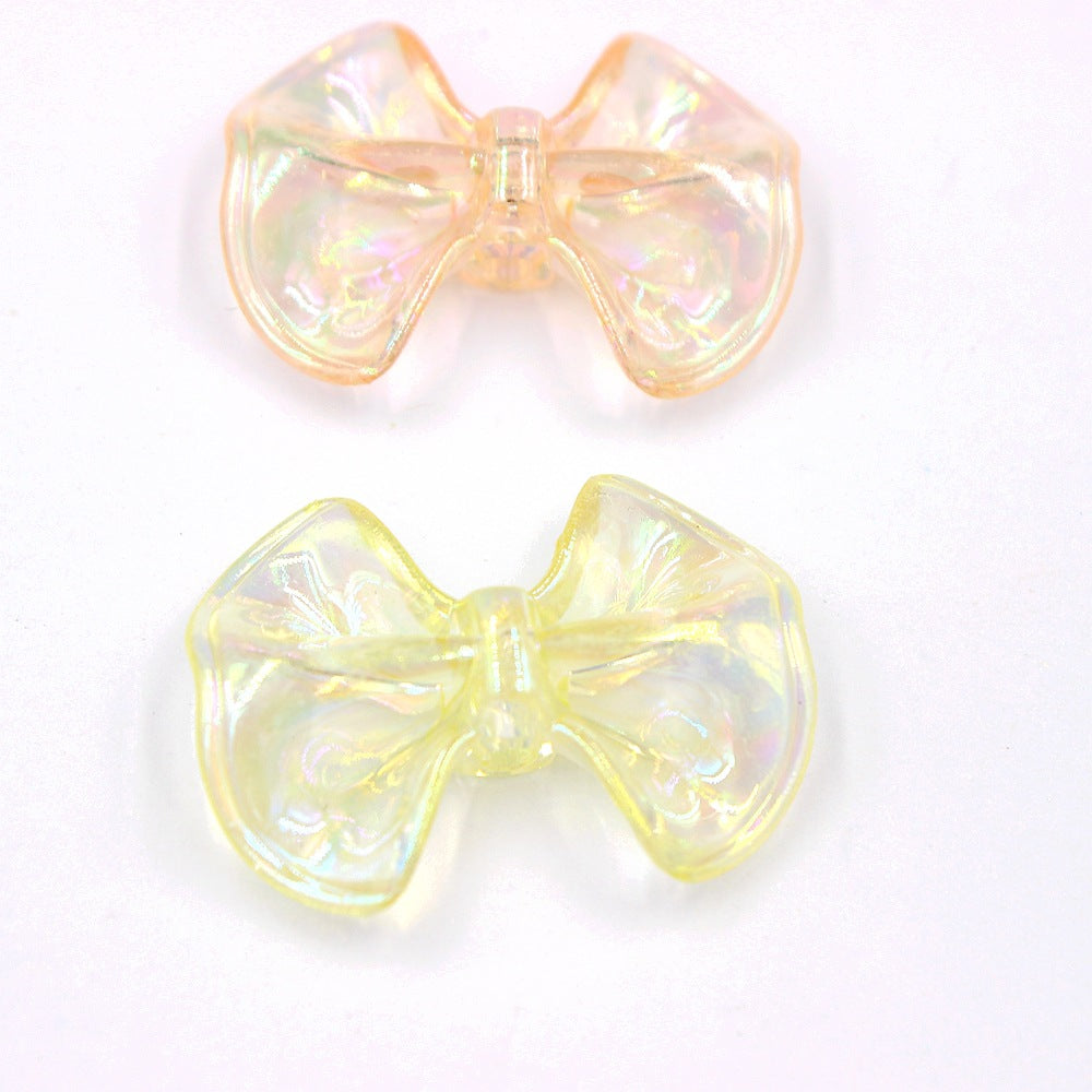Transparent Puff Bow Acrylic Beads 14mm 25mm and 23mm 31mm Iridescent 20pcs 3