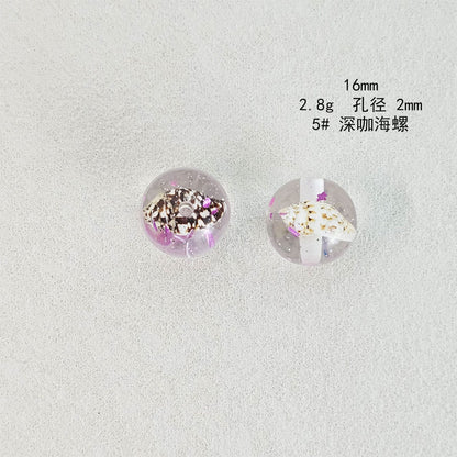 Clear Sea Snail Resin Beads 16mm Round Natural Shell 10pcs 9