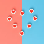 Flat Round Clay Beads 10mm Red Heart Pattern Polymer 100pcs 4
