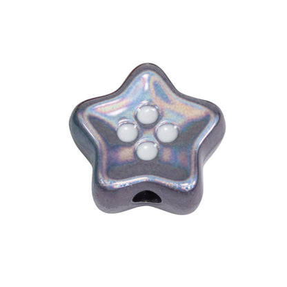 Plating Star and Heart Button Acrylic Beads 11mm Assorted Colors 50pcs 19