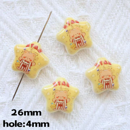Butterbar Printed Star Acrylic Beads 25mm Glossy Pastel 20pcs 10
