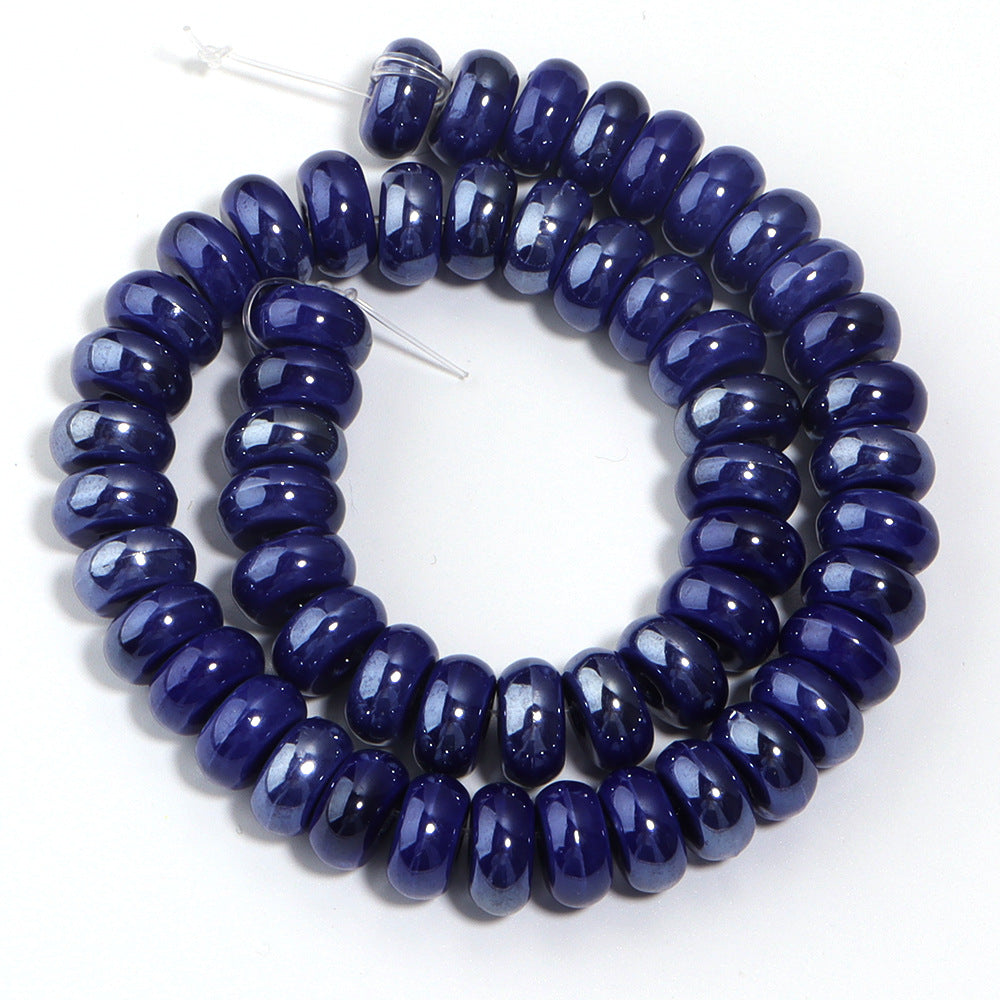 Ceramic Flat Round Spacer Beads 9mm Colored Abacus 55pcs 8