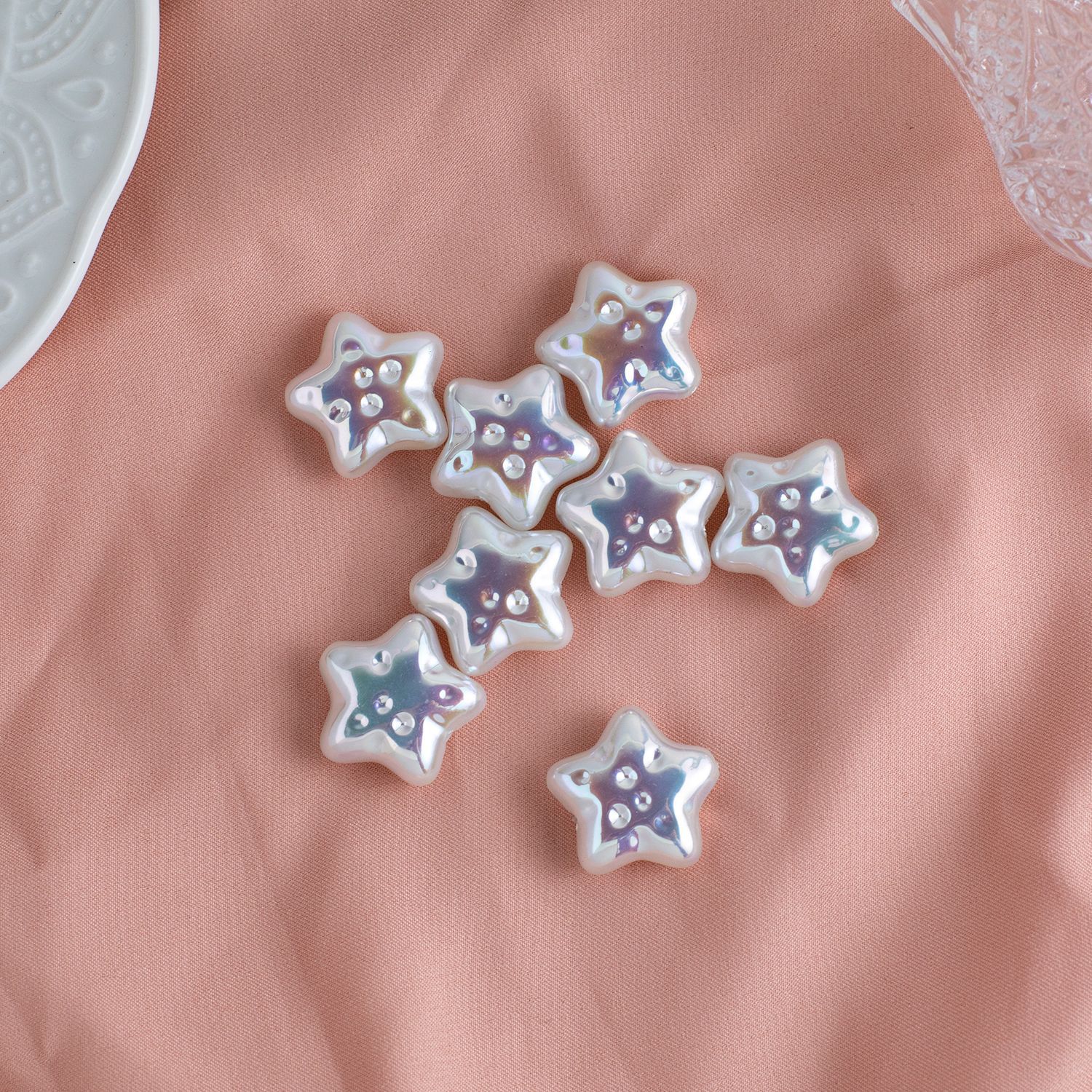 Baroque Star Acrylic Beads 19mm Imitation Pearl ABS Plastic 10pcs 2