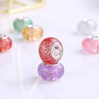 Resin Spacer Beads 14mm Transparent Glitter Powder 100pcs 5