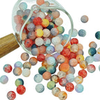 Frosted Round Glass Beads 10mm Matte Mixed Colors 50pcs 4