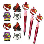 Silicone Focal Beads Cartoon Animals Red Cardinal Husky 20pcs
