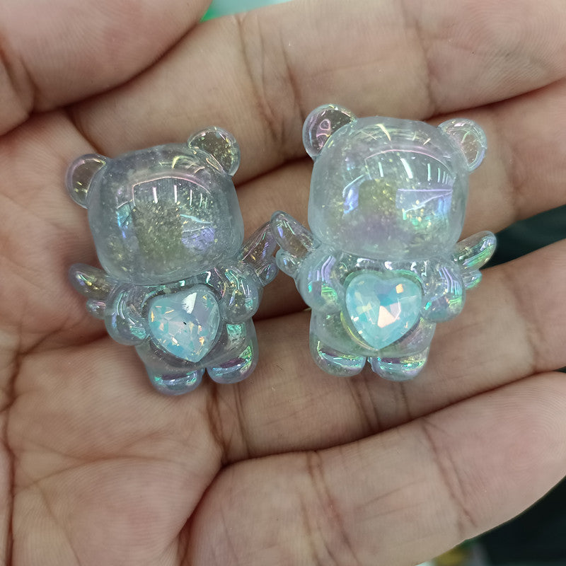 Glow Wing Bear Acrylic Beads 31mm Pastel Iridescent 50pcs 2