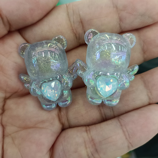 Glow Wing Bear Acrylic Beads 31mm Pastel Iridescent 50pcs 2