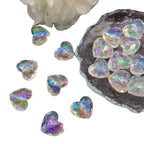 Pearl Faceted Heart Acrylic Beads 19mm Iridescent Plating 20pcs 5