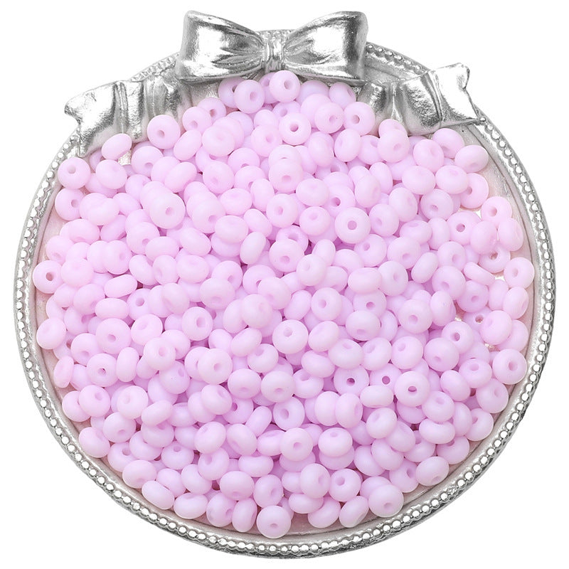 Frosted Abacus Glass Beads 3x6mm Pastel Matte Finish 70pcs 18