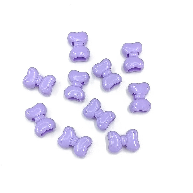 Painted Bow Acrylic Beads 15mm Macaron Cute Four-Hole 200pcs 11