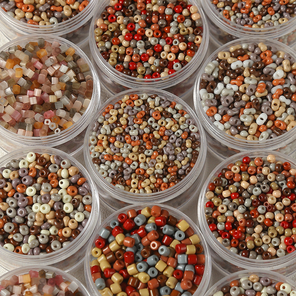 Vintage Maillard Seed Glass Beads Earth Tone Smooth Texture