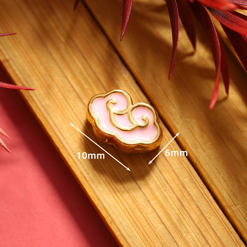 Cloud Metal Beads 14*9 12*8 10*6mm Enamel Alloy 100pcs 11
