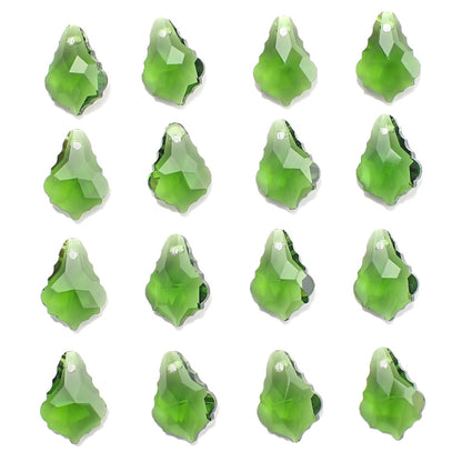 Electroplated Maple Leaf Glass Beads 11x16mm Double-Sided Single Hole 30pcs 26