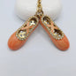 Alloy Ballet Shoes Keychain Marbled Turquoise Rhinestone Hearts 6