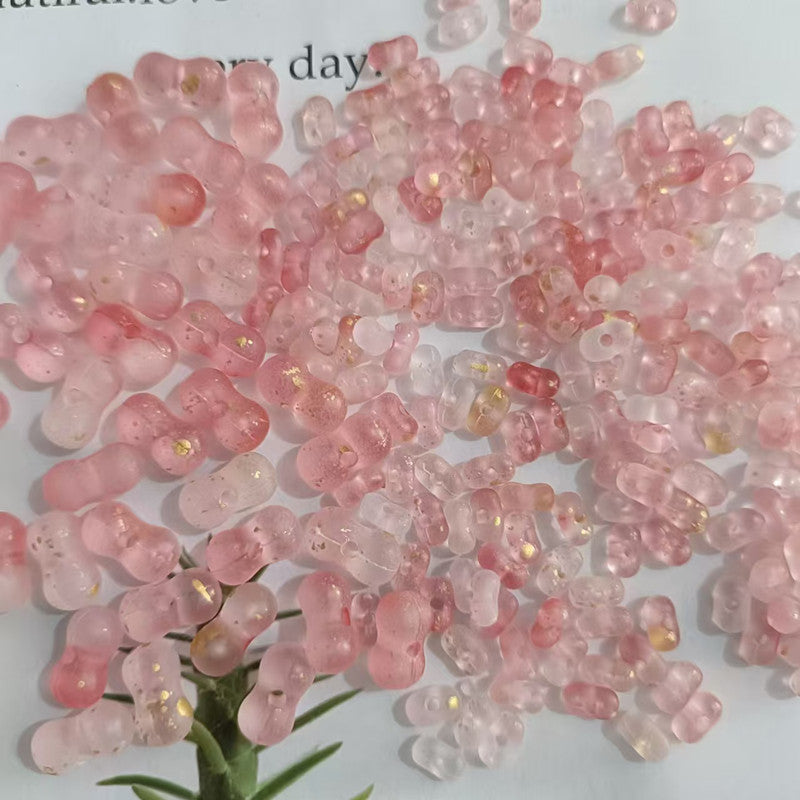 Acrylic Peanut Spacer Beads 3x6 6x11mm Transparent Frosted Gilded 1000pcs 12