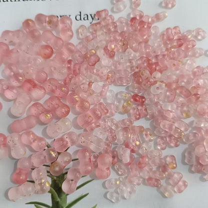 Acrylic Peanut Spacer Beads 3x6 6x11mm Transparent Frosted Gilded 1000pcs 12