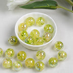 Shimmer Floral Resin Beads 16mm Round Multicolor 10pcs 2