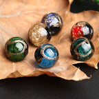 Ancient Fragrant Stained Painted Glass Beads 8mm Vintage 50pcs 3