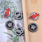 Silicone Focal Beads NHL Hockey League Circle Badge Smiling Face 20pcs 3