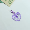Acrylic Transparent Heart Keychain Colorful Layered Resin Charm 6