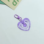 Acrylic Transparent Heart Keychain Colorful Layered Resin Charm 6
