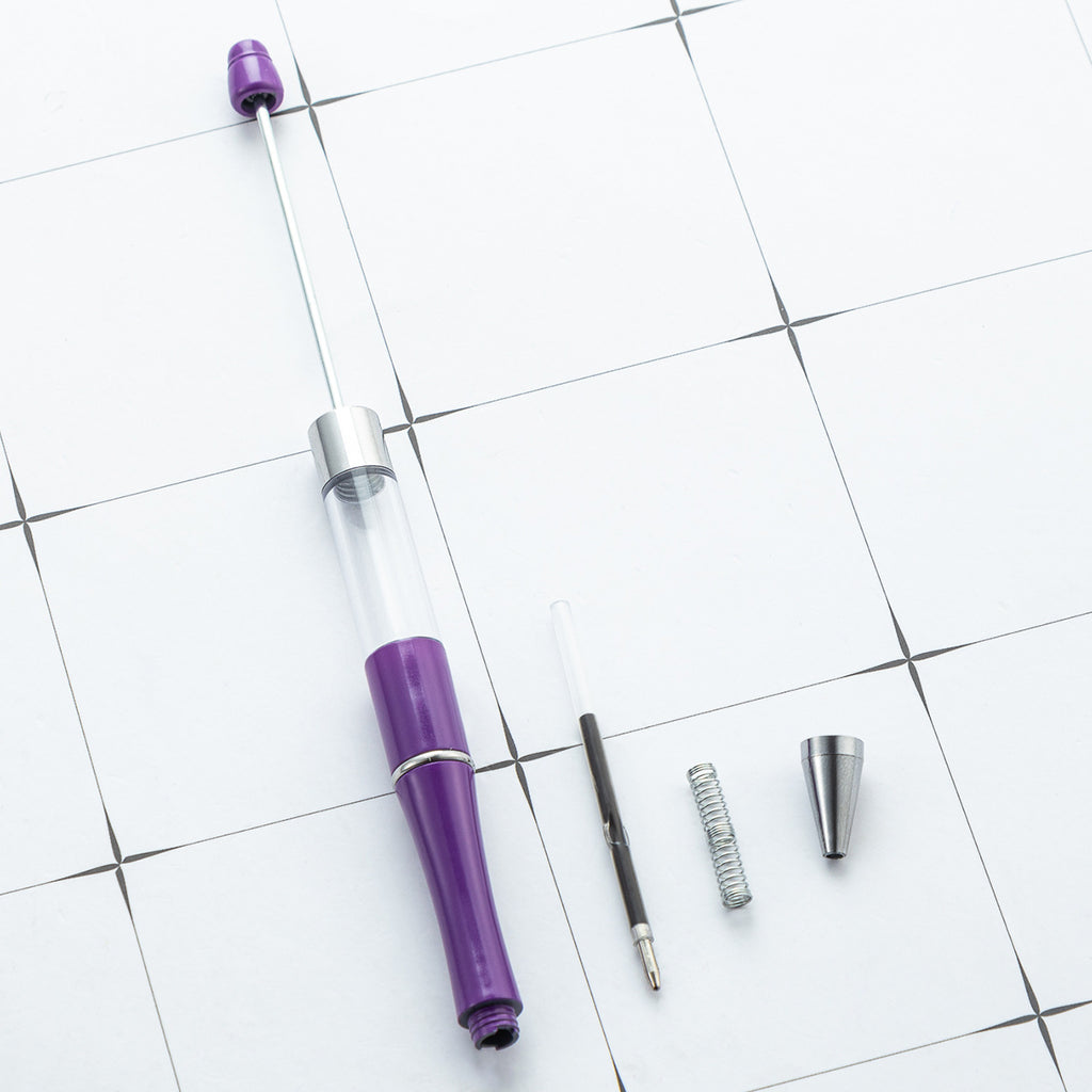 Beadable Ballpoint Pen Hollow Tube Transparent Colorful 18cm 4