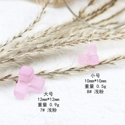 Matte Square Acrylic Beads 10-12mm Tetris Shape Mixed Colors 50pcs 8