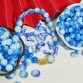 Antique Blue And White Porcelain Pattern Glass Beads 6x12mm 8mm 10mm 100pcs