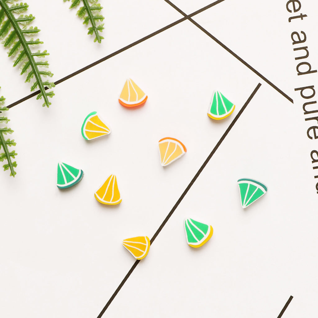 Flat Clay Beads 10mm Citrus Fruit Polymer Mixed Colors 100pcs 3