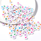 Colored Five-Pointed Flat Acrylic Beads 7mm Glossy Mixed 100pcs 4