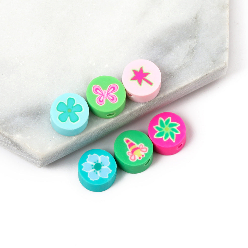 Flower Butterfly Clay Beads 10mm Colorful Polymer 100pcs 4