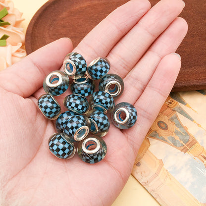 Blue Tone Resin Spacer Beads Mixed Shapes Multicolor 40pcs 15
