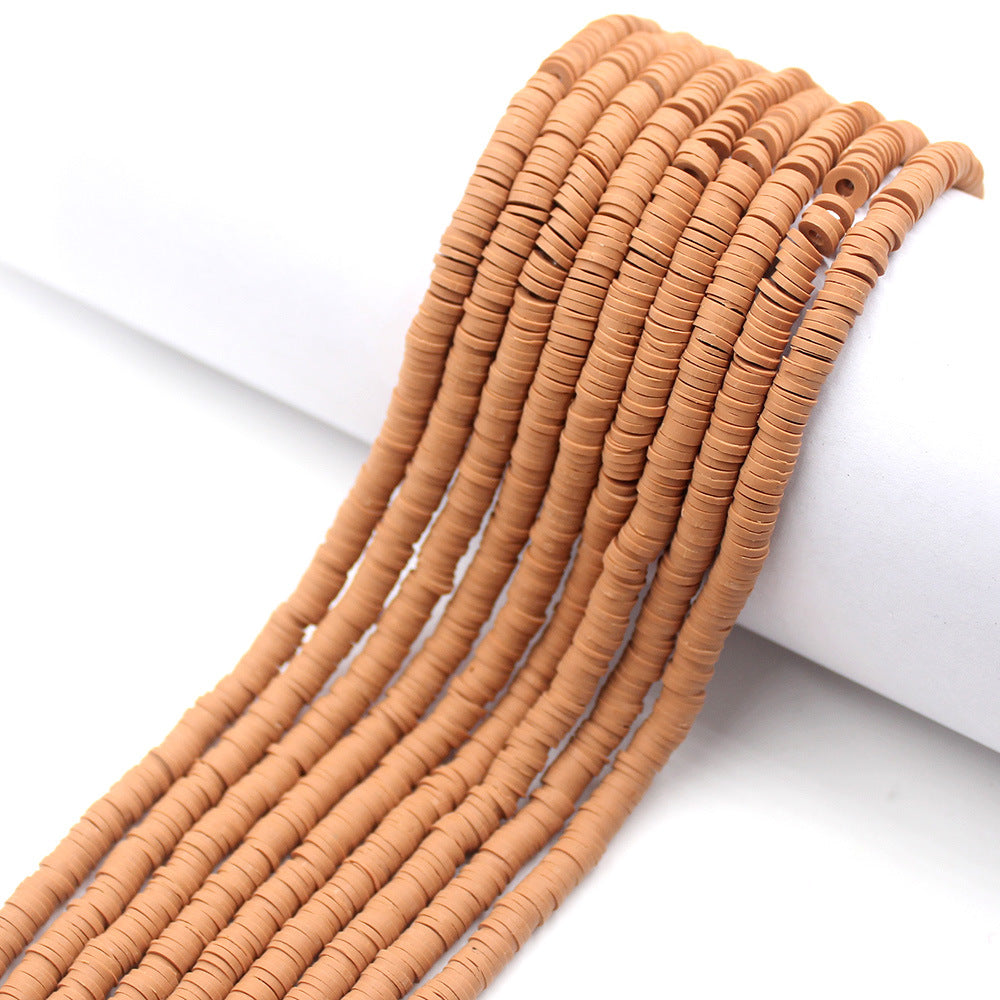 Flat Clay Beads 6mm Solid Color Polymer Spacer Beads 10strands 16