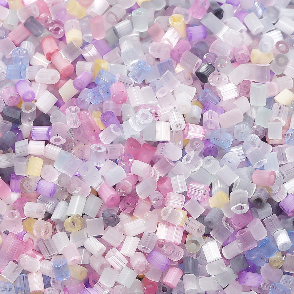Imitation Opal Seed Bugle Glass Beads 2mm Soft Pastel Glow 5000pcs 12