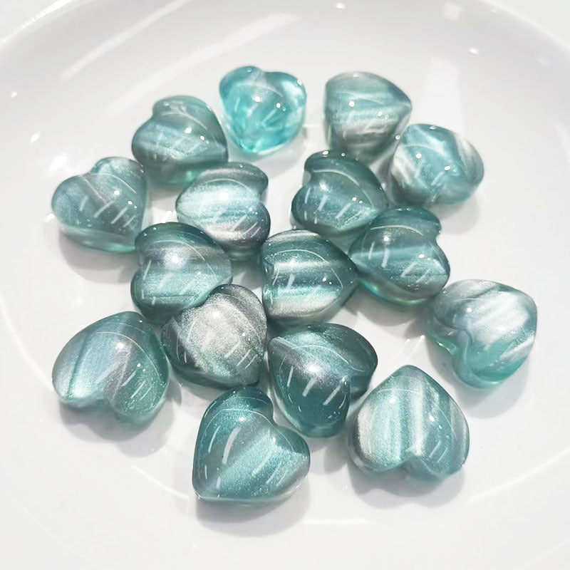 Fantasy Gradient Heart Resin Beads 20mm Pearlescent Purple Blue 20pcs 7
