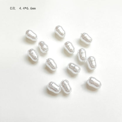 Vintage Shaped Imitation Pearl Acrylic Beads Soft White Luster 10pcs 8