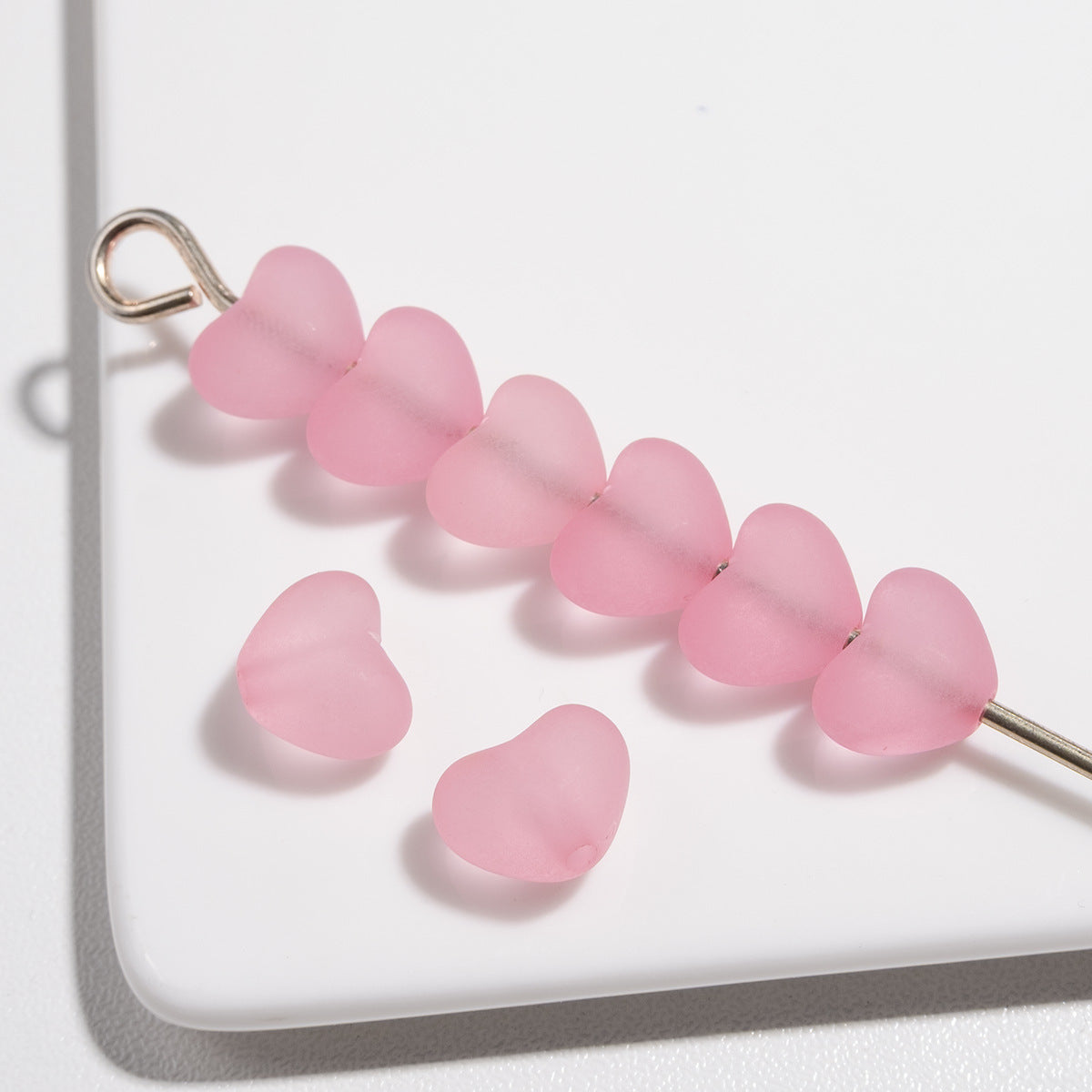 Matte Heart Acrylic Beads 12mm Pastel Vibrant Colors 100pcs 7